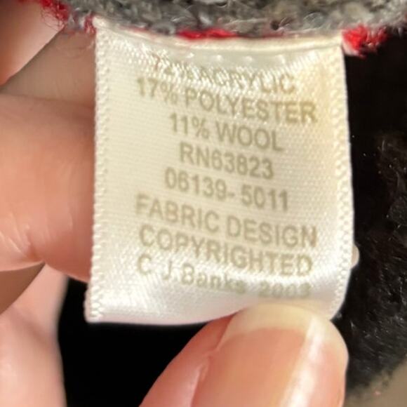 Vtg Wool Blend Holiday Geometric Plaid Cardigan Shoulder Pads 1X | True Winter - Picture 6 of 8